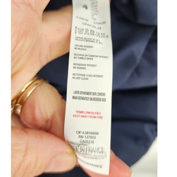 Catimini Blue Peplum Quilted Parka w/ Detachable Faux‎ Fur Trim On Hood Size 4 - Picture 10 of 10